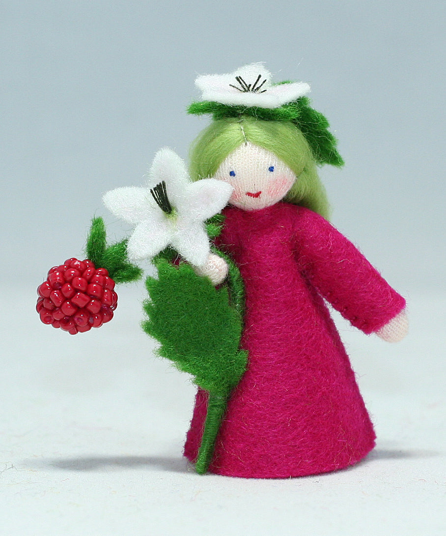 Raspberry Doll with Flower in Hand