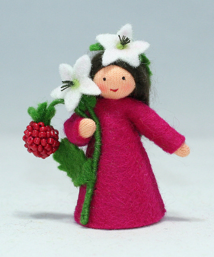 Raspberry Doll with Flower in Hand