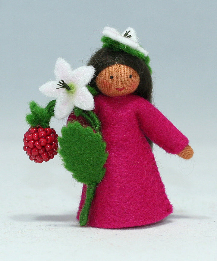 Raspberry Doll with Flower in Hand
