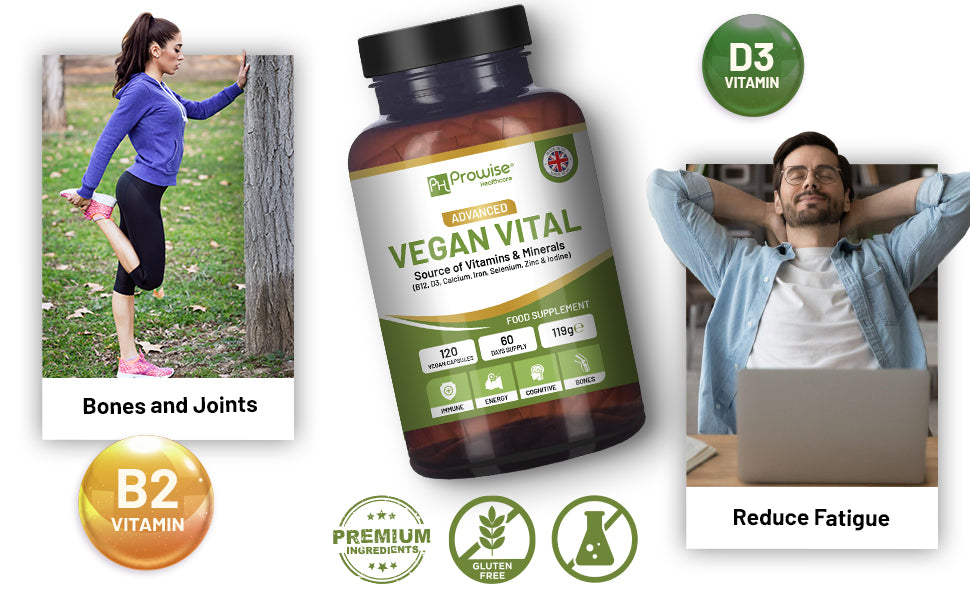 Vegan Vital Multivitamins and Minerals | 120 Vegan Multivitamin Capsule  by Prowise Healthcare