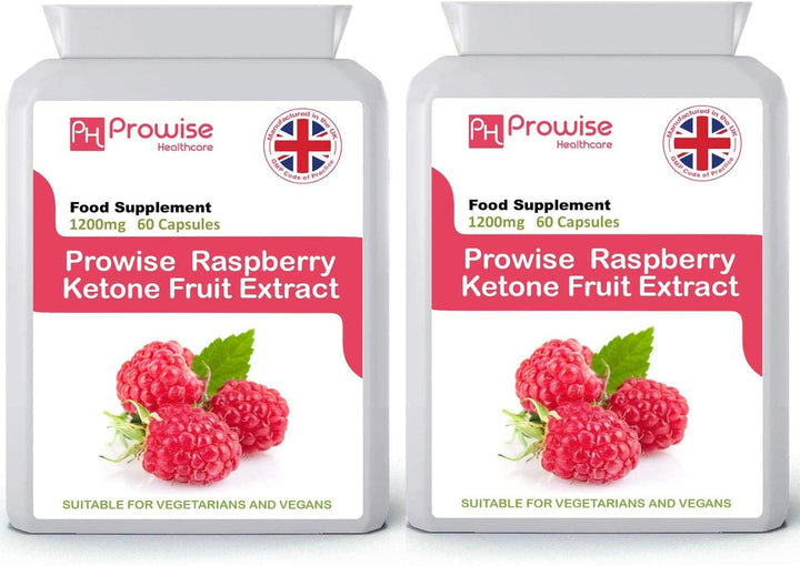 Raspberry Fruit Extract 1200mg - 60 Capsules x 2 Pack - UK Manufactured | GMP Standards by Prowise Healthcare