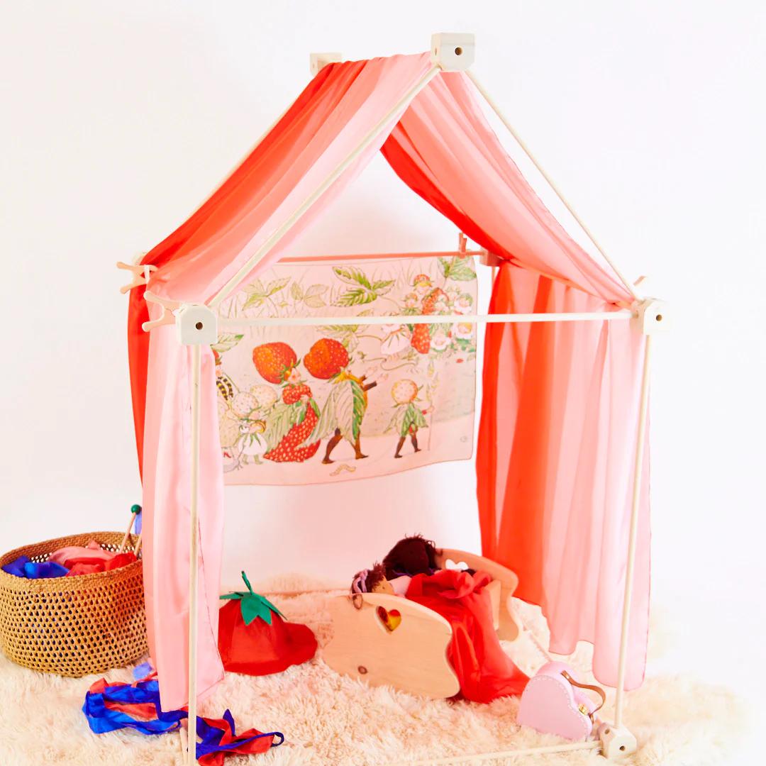 Double Playsilk - Strawberry-Playsilks-Sarah's Silks-Yes Bebe