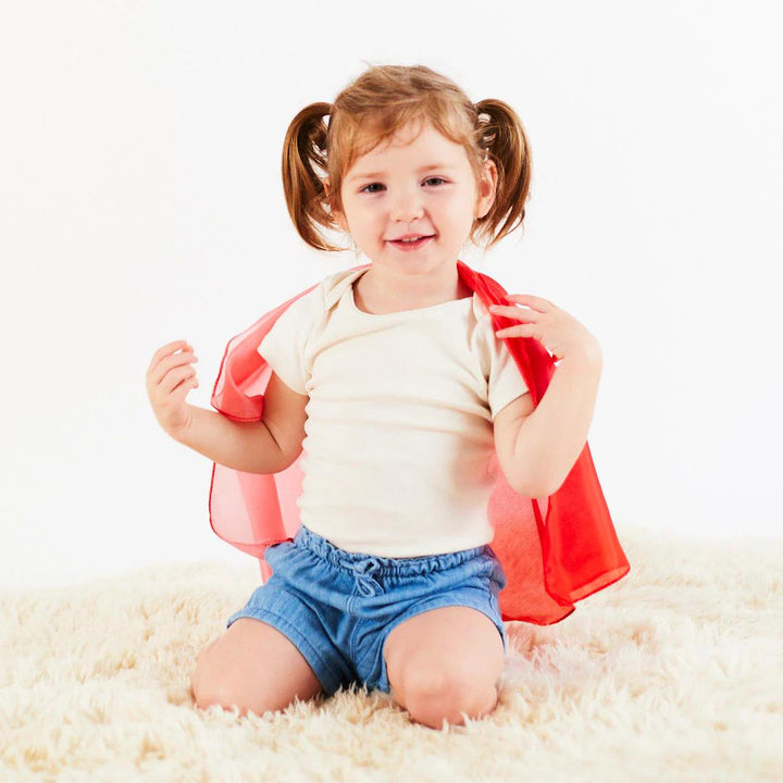 Mini Playsilk - Strawberry-Playsilks-Sarah's Silks-Yes Bebe