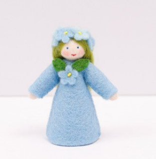 Forget-Me-Not Girl Doll with Flower on Head