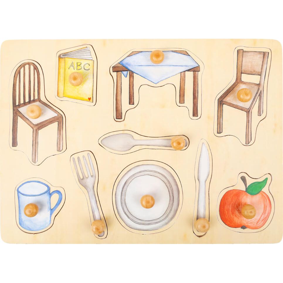 Everyday Objects - Peg Puzzle-Wooden Puzzles-Smallfoot-Yes Bebe
