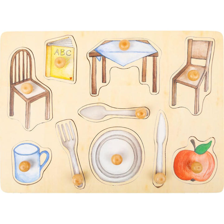Everyday Objects - Peg Puzzle-Wooden Puzzles-Smallfoot-Yes Bebe