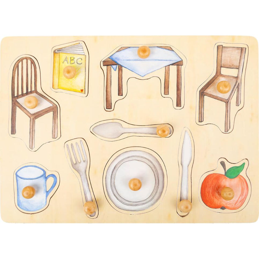 Everyday Objects - Peg Puzzle-Wooden Puzzles-Smallfoot-Yes Bebe