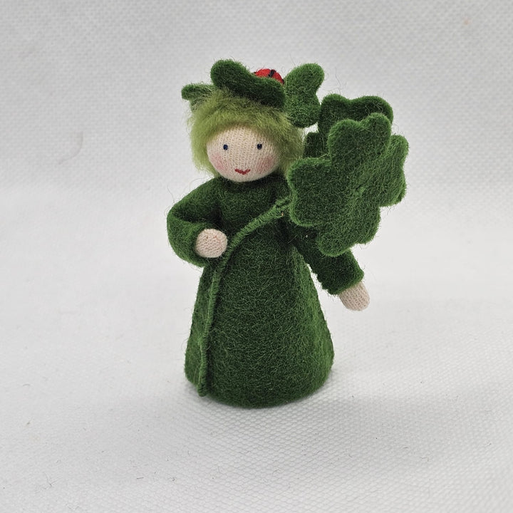 Waldorf-Inspired Clover Fairy – Felt Nature Table Doll