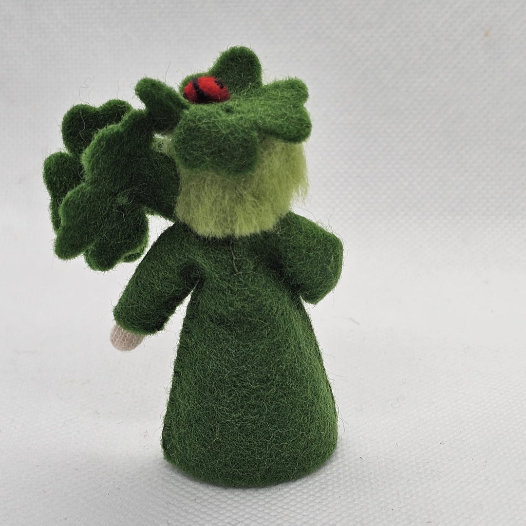 Waldorf-Inspired Clover Fairy – Felt Nature Table Doll