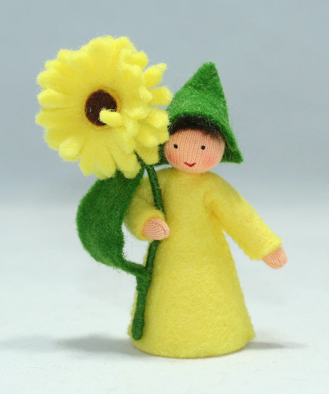 Yellow Calendula Girl with Flower in Hand