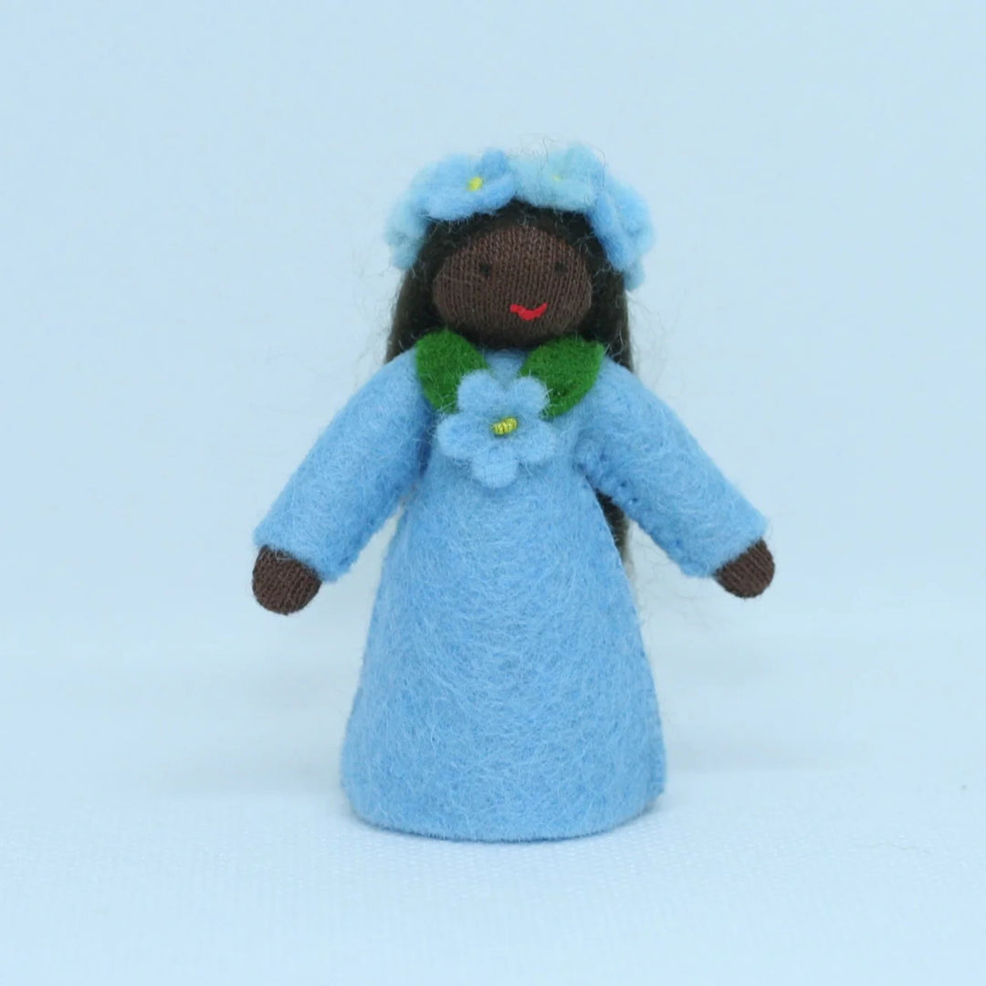 Forget-Me-Not Girl Doll with Flower on Head