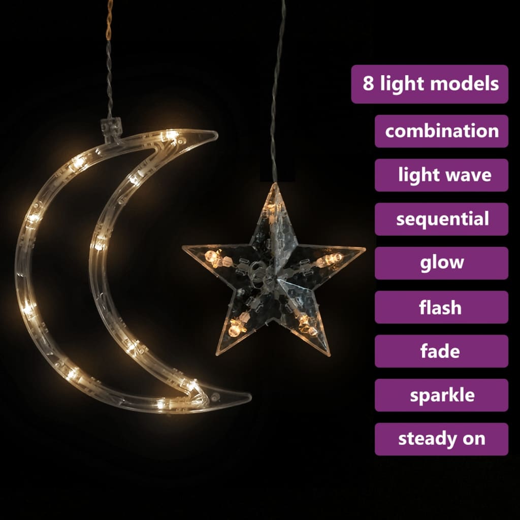 Star and Moon Fairy Lights with Remote Control