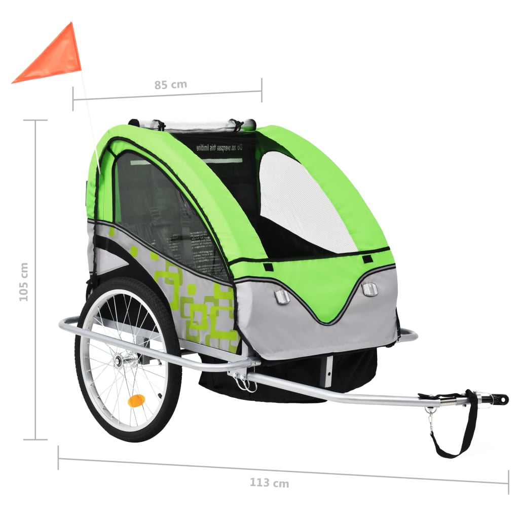 2-in-1 Kids' Bicycle Trailer & Stroller 40kg Capacity