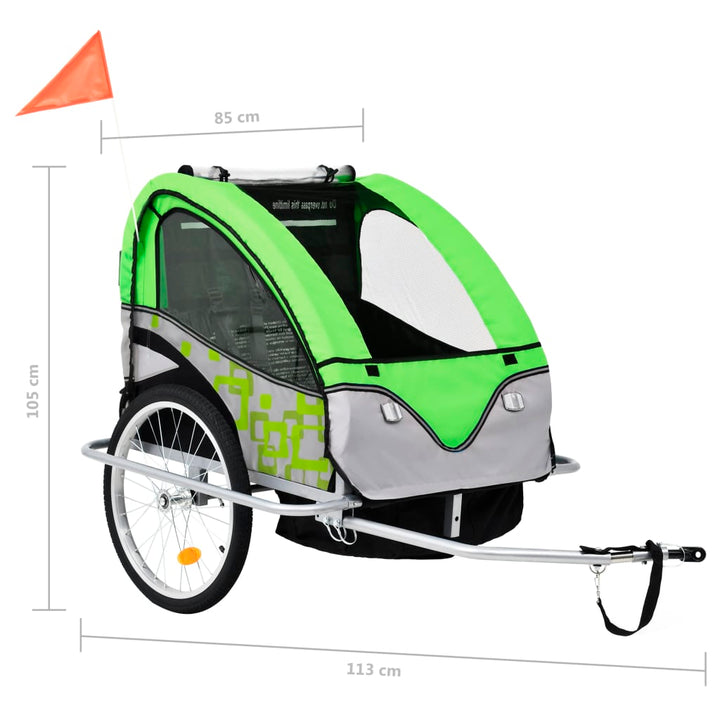 2-in-1 Kids' Bicycle Trailer & Stroller 40kg Capacity