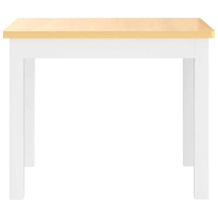 3 Piece Children Table and Chair Set White and Beige MDF-vidaXL-Yes Bebe