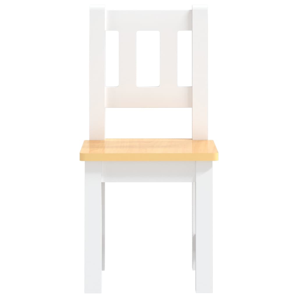 3 Piece Children Table and Chair Set White and Beige MDF-vidaXL-Yes Bebe