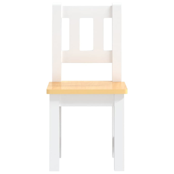 3 Piece Children Table and Chair Set White and Beige MDF-vidaXL-Yes Bebe