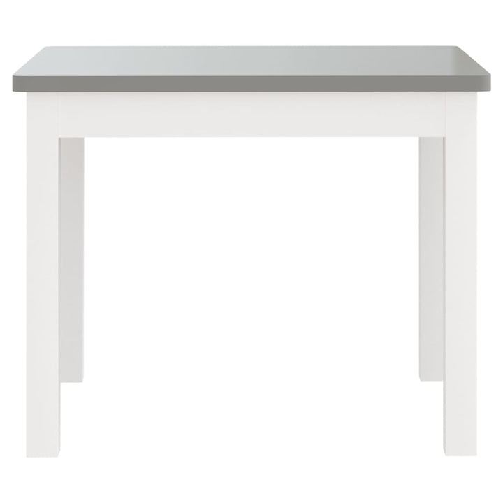 3 Piece Children Table and Chair Set White and Grey MDF-vidaXL-Yes Bebe
