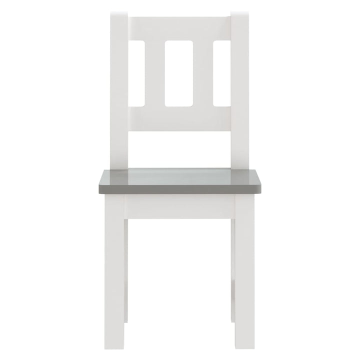 3 Piece Children Table and Chair Set White and Grey MDF-vidaXL-Yes Bebe