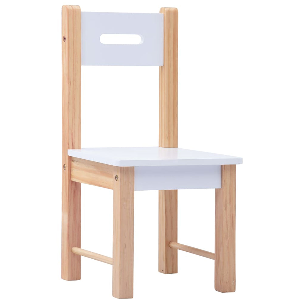 3 Piece Kids Storage Chalkboard Table Chair Set Black and White-vidaXL-Yes Bebe