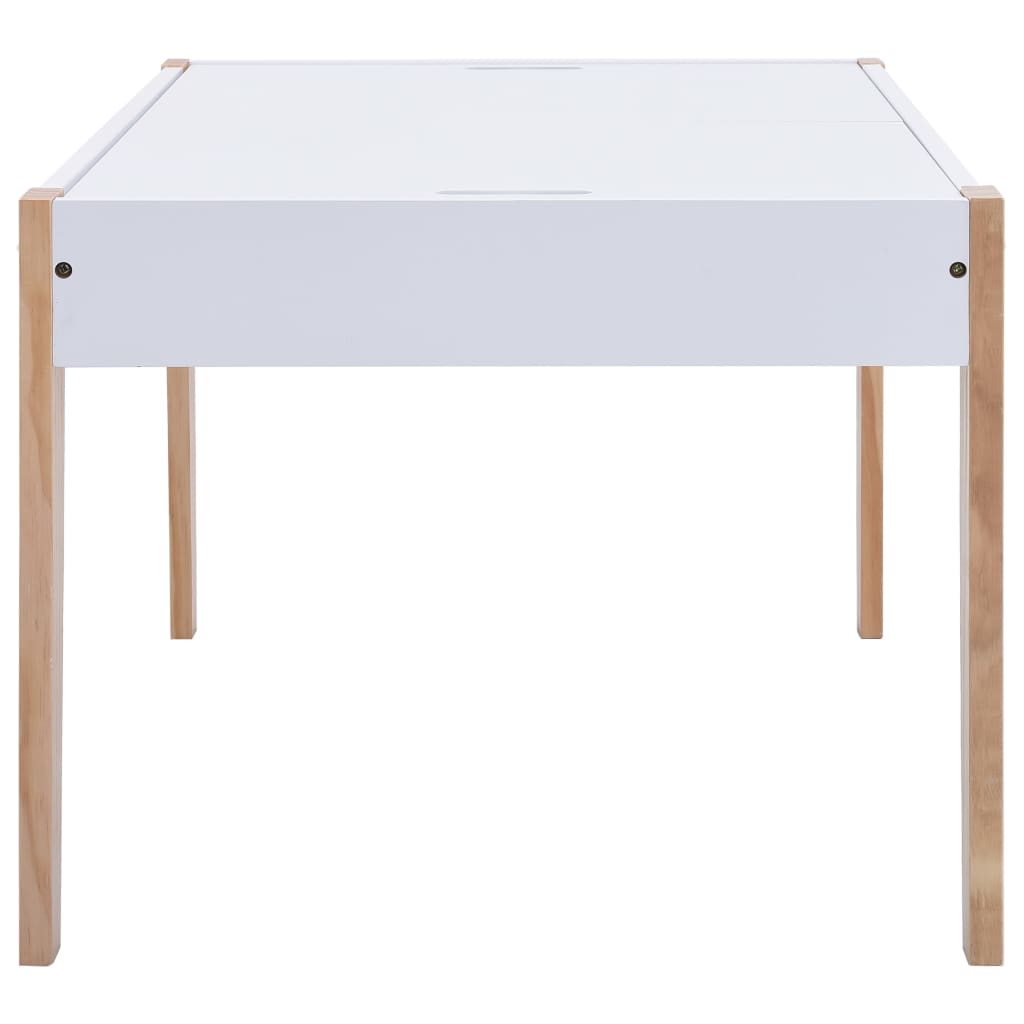 3 Piece Kids Storage Chalkboard Table Chair Set Black and White-vidaXL-Yes Bebe