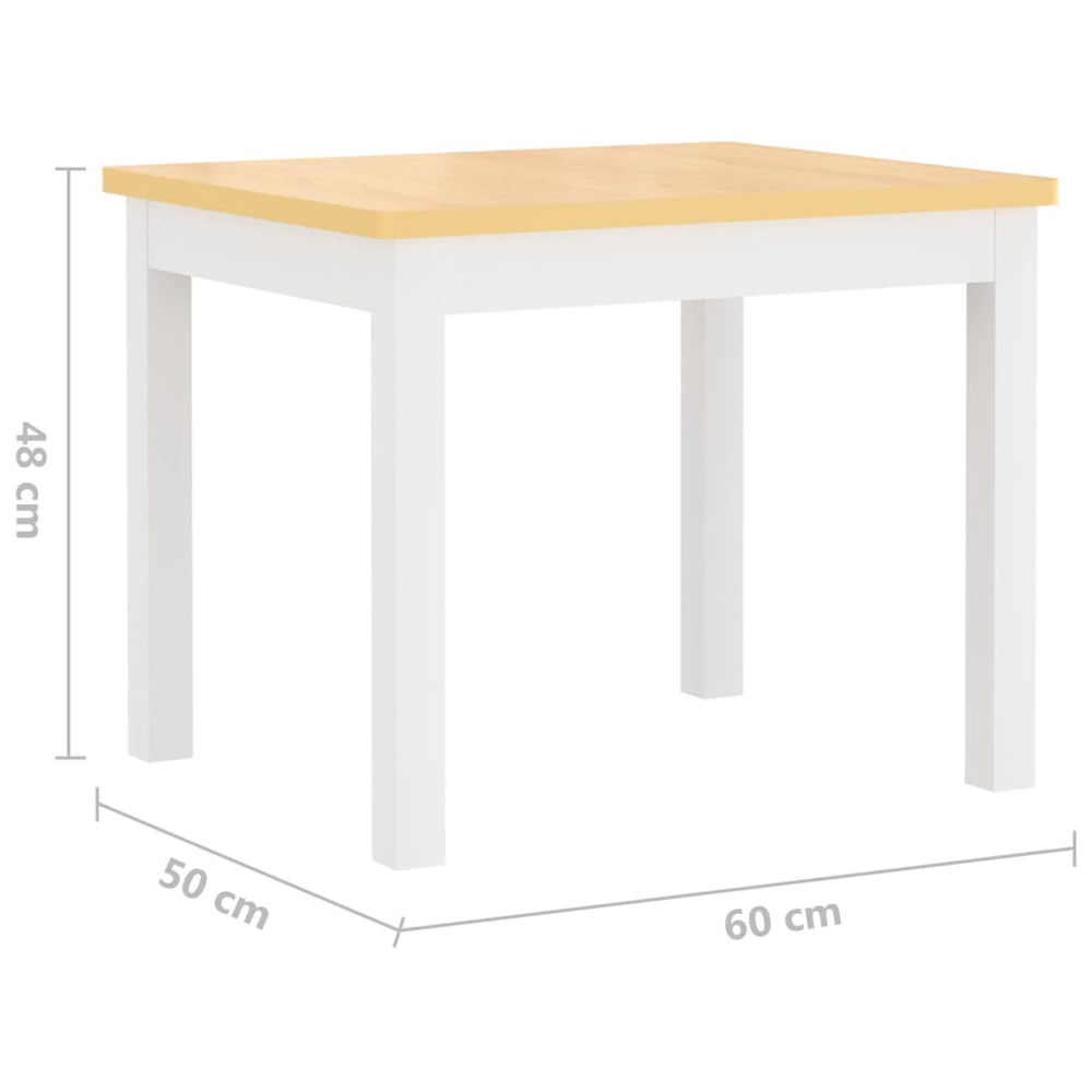 4 Piece Children Table and Chair Set White and Beige MDF-vidaXL-Yes Bebe