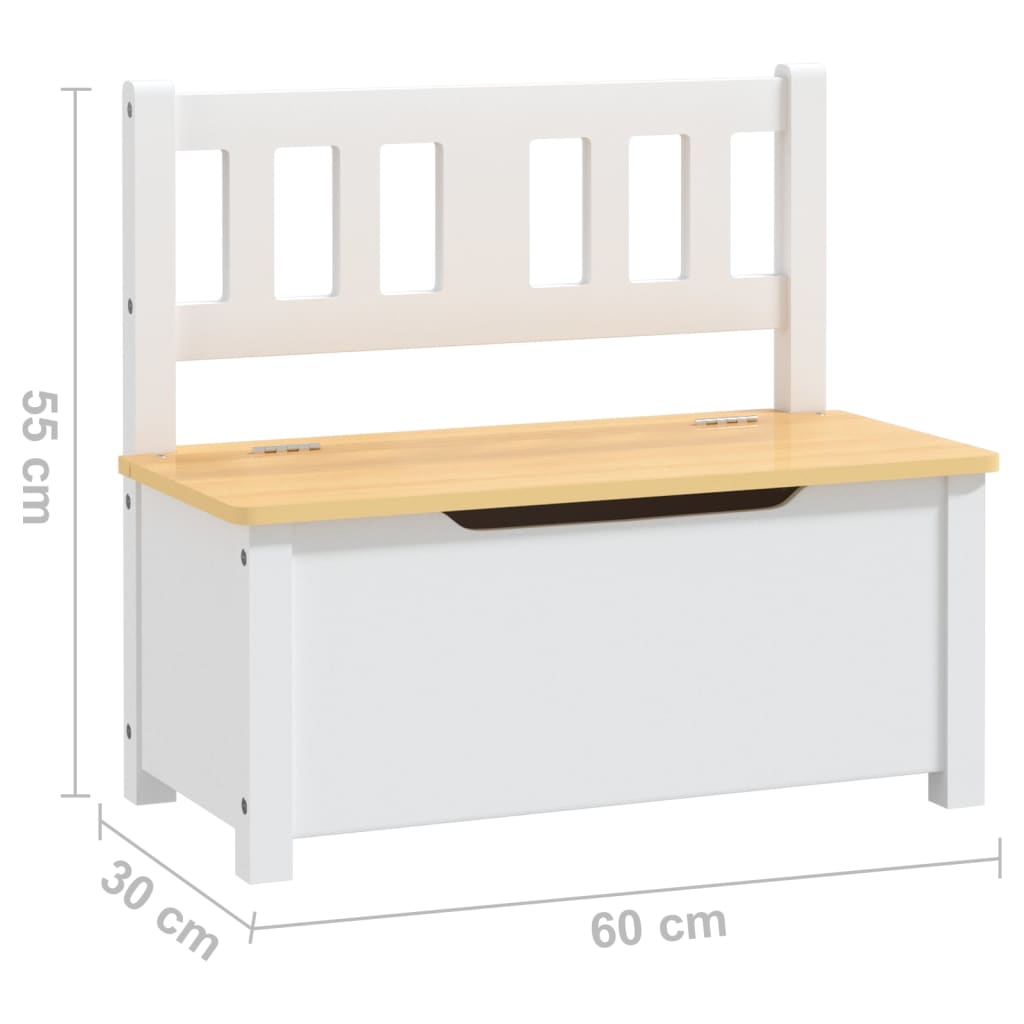 4 Piece Children Table and Chair Set White and Beige MDF-vidaXL-Yes Bebe