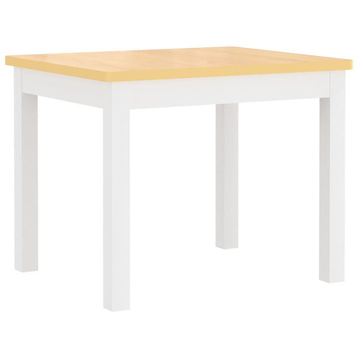 4 Piece Children Table and Chair Set White and Beige MDF-vidaXL-Yes Bebe