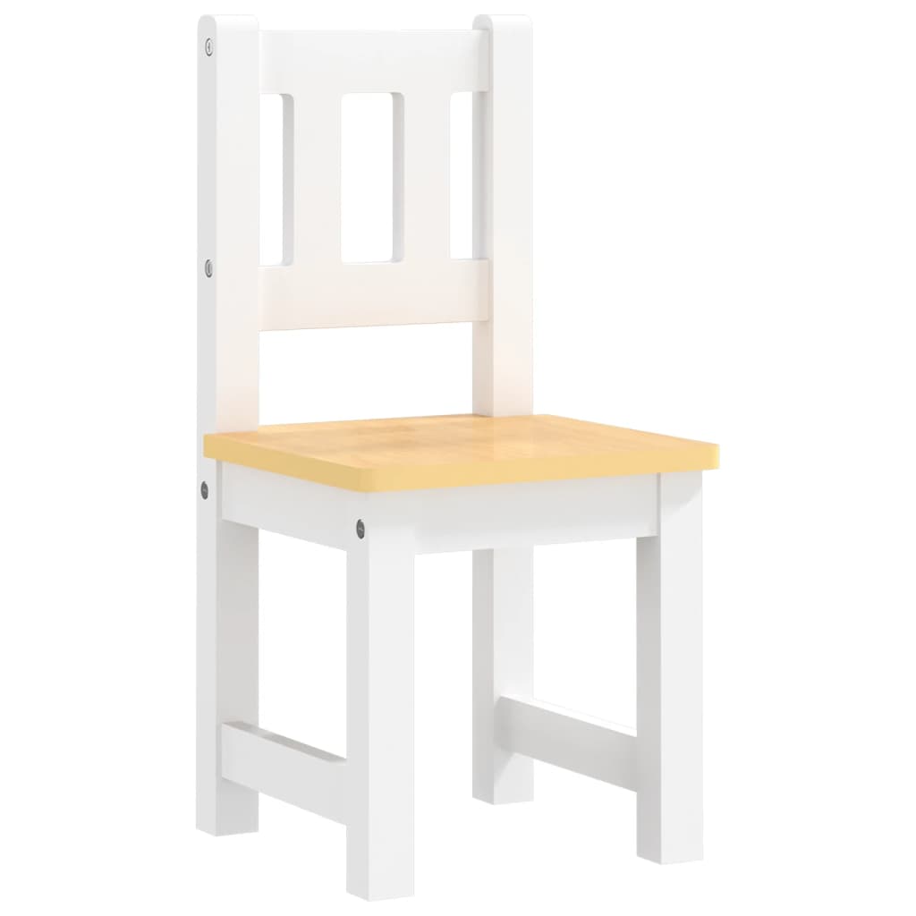 4 Piece Children Table and Chair Set White and Beige MDF-vidaXL-Yes Bebe