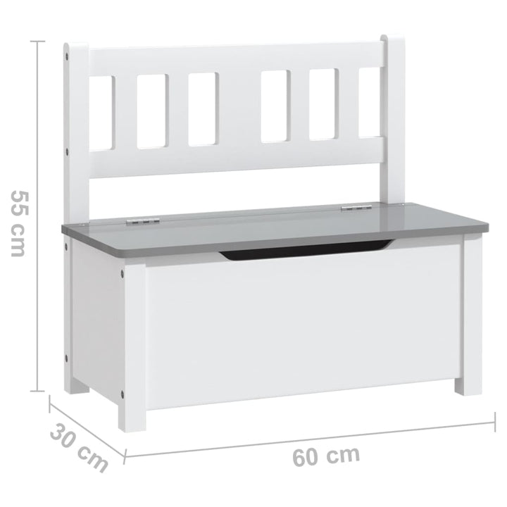 4 Piece Children Table and Chair Set White and Grey MDF-vidaXL-Yes Bebe