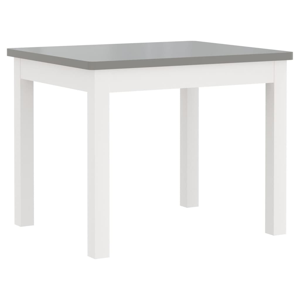 4 Piece Children Table and Chair Set White and Grey MDF-vidaXL-Yes Bebe