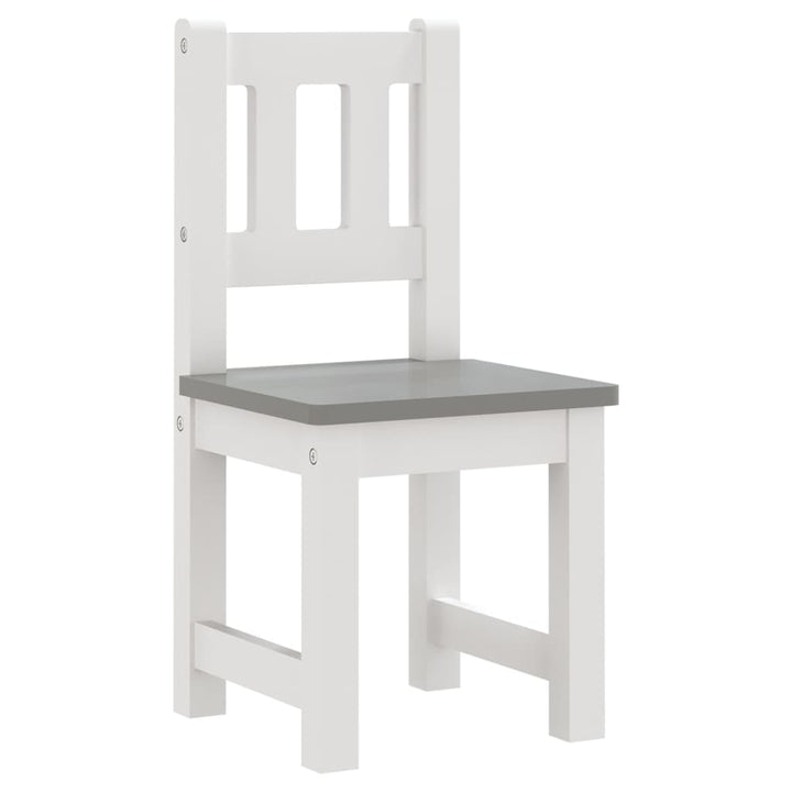4 Piece Children Table and Chair Set White and Grey MDF-vidaXL-Yes Bebe