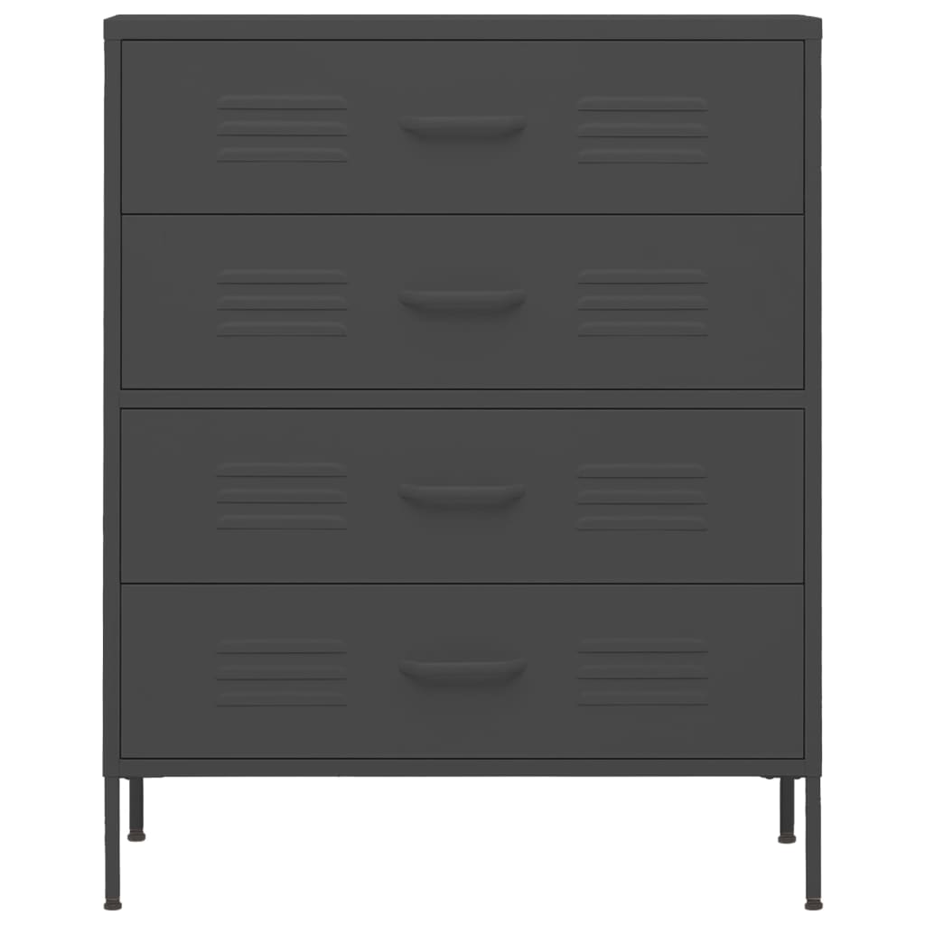 Chest of Drawers Anthracite 80x35x101.5 cm Steel-vidaXL-Yes Bebe