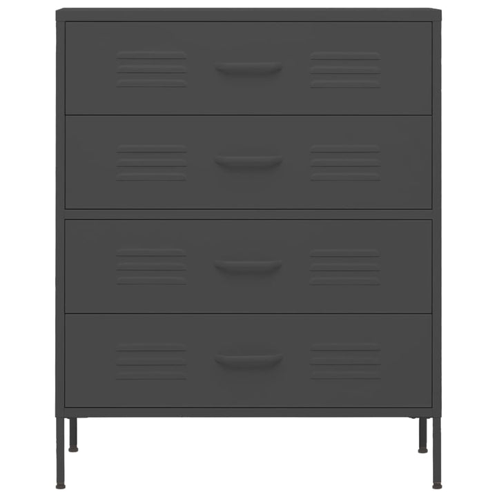 Chest of Drawers Anthracite 80x35x101.5 cm Steel-vidaXL-Yes Bebe