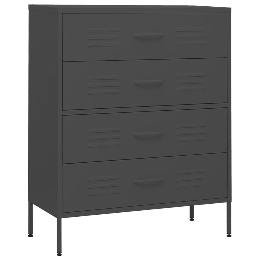 Chest of Drawers Anthracite 80x35x101.5 cm Steel-vidaXL-Yes Bebe