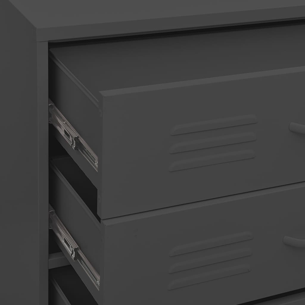 Chest of Drawers Anthracite 80x35x101.5 cm Steel-vidaXL-Yes Bebe
