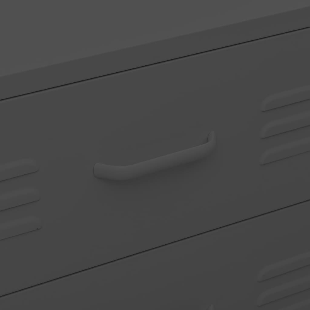 Chest of Drawers Anthracite 80x35x101.5 cm Steel-vidaXL-Yes Bebe