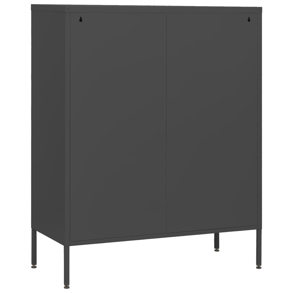 Chest of Drawers Anthracite 80x35x101.5 cm Steel-vidaXL-Yes Bebe