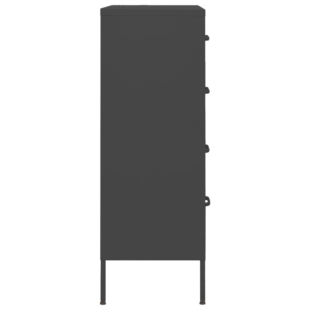 Chest of Drawers Anthracite 80x35x101.5 cm Steel-vidaXL-Yes Bebe