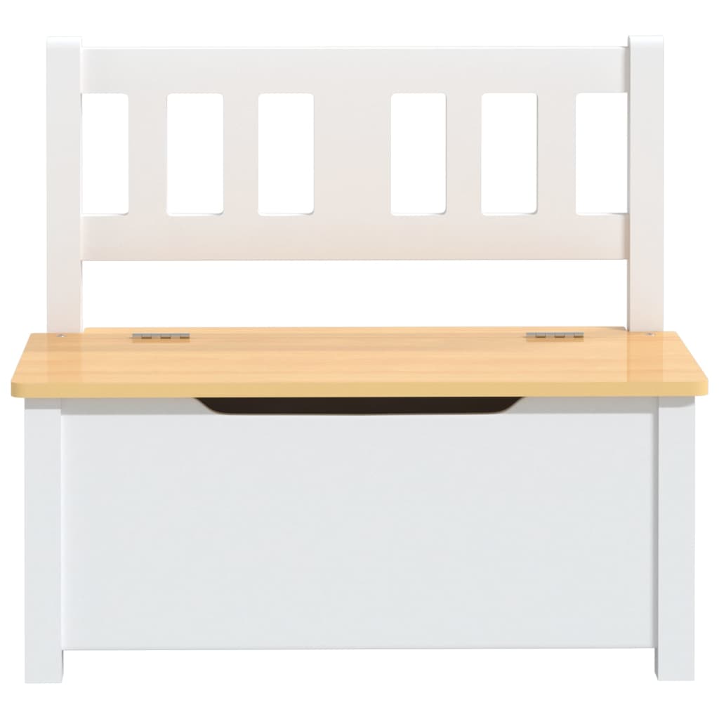 Children Storage Bench White and Beige 60x30x55 cm MDF-vidaXL-Yes Bebe