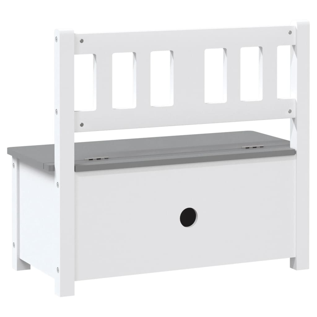 Children Storage Bench White and Grey 60x30x55 cm MDF-vidaXL-Yes Bebe