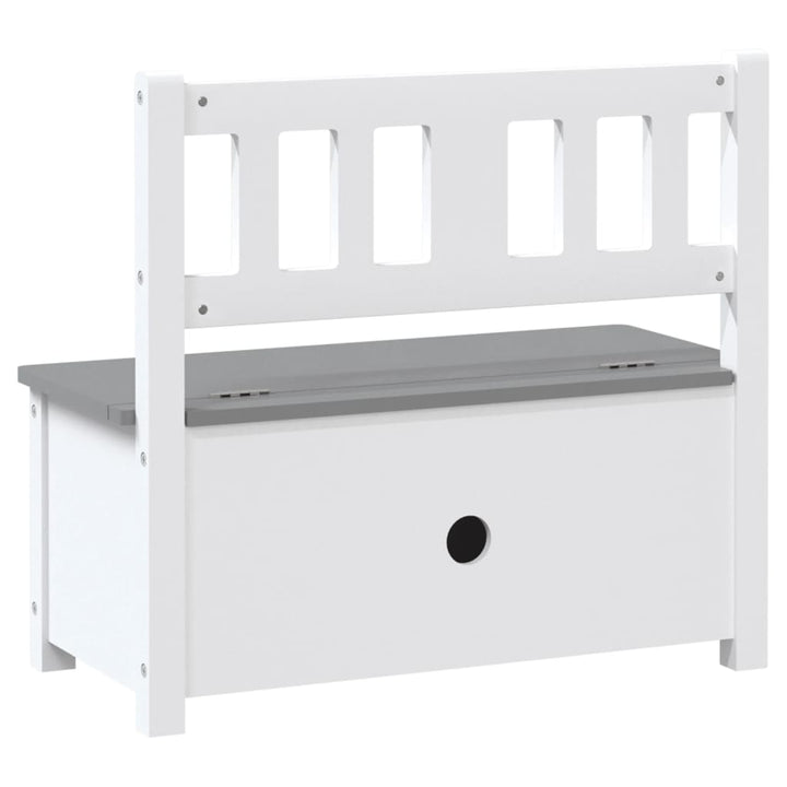 Children Storage Bench White and Grey 60x30x55 cm MDF-vidaXL-Yes Bebe