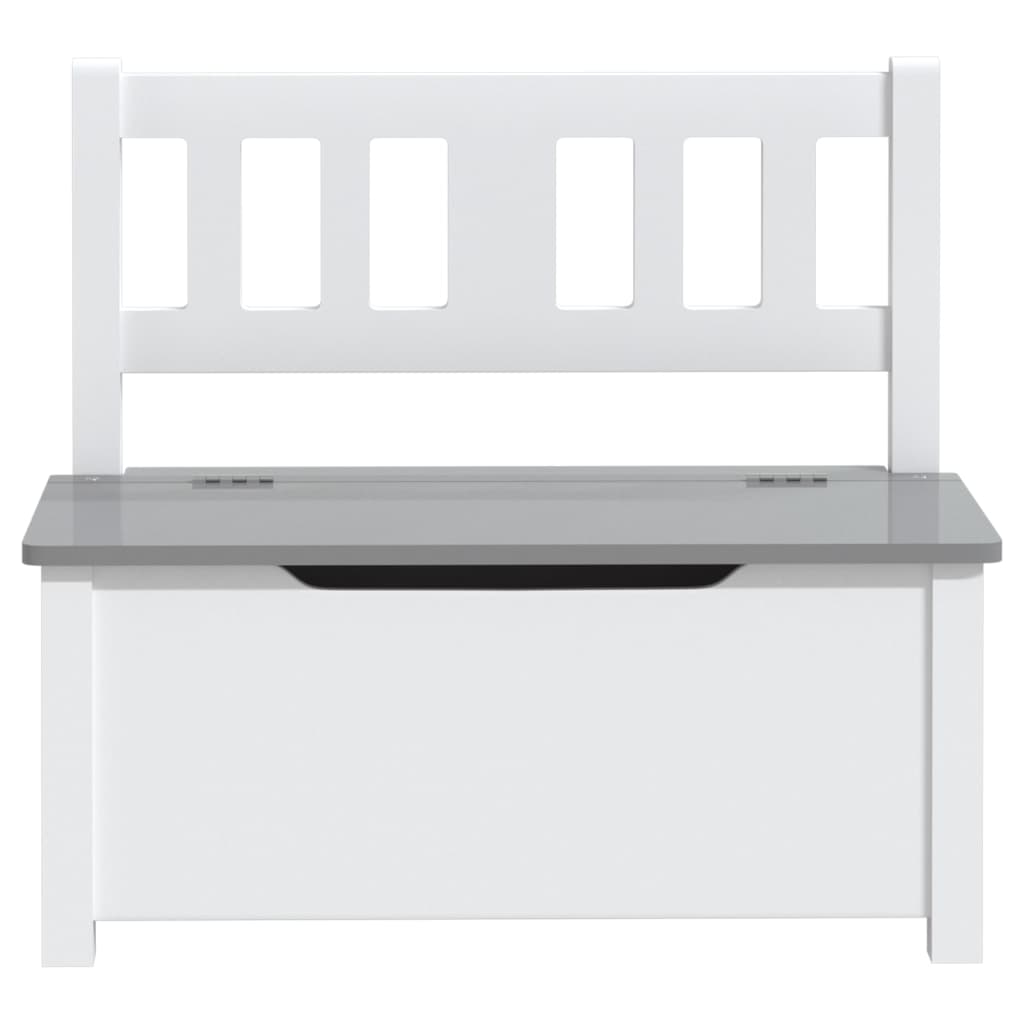 Children Storage Bench White and Grey 60x30x55 cm MDF-vidaXL-Yes Bebe