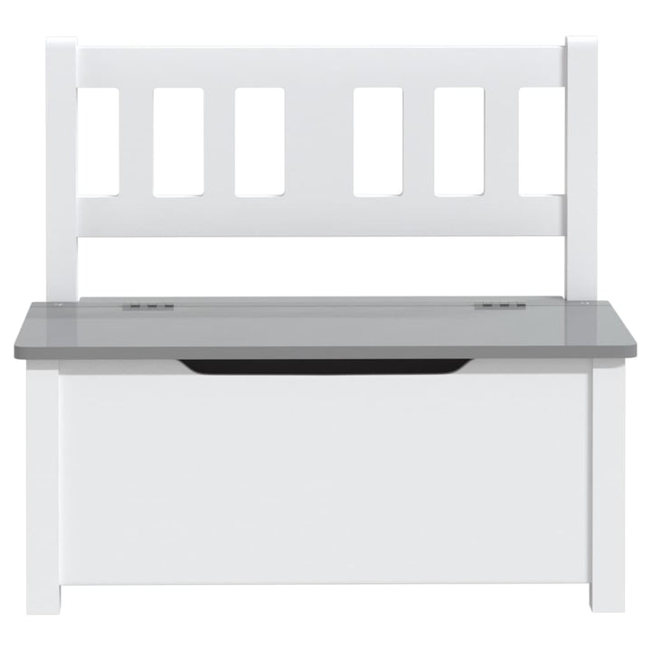 Children Storage Bench White and Grey 60x30x55 cm MDF-vidaXL-Yes Bebe