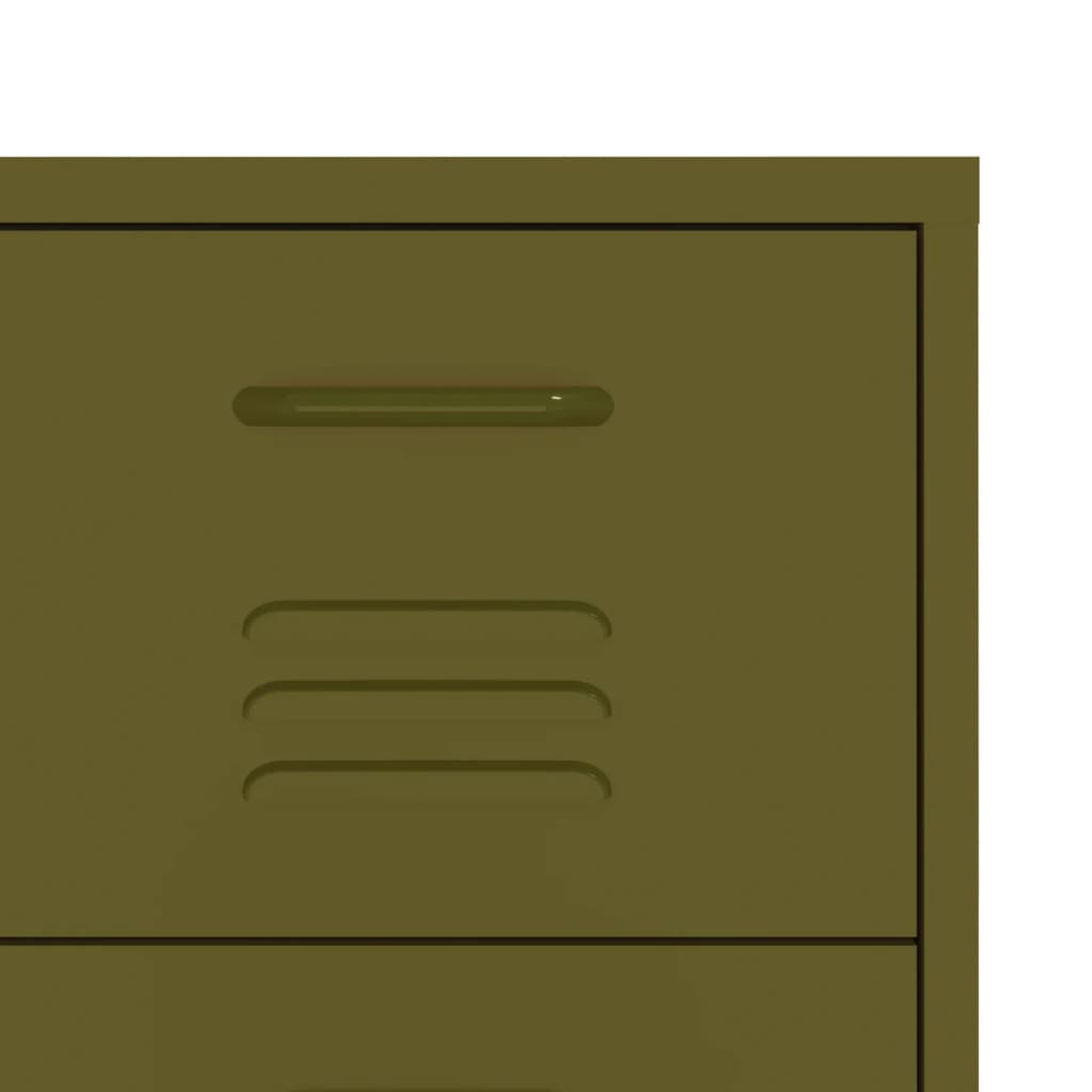 Drawer Cabinet Olive Green 80x35x101.5 cm Steel-vidaXL-Yes Bebe