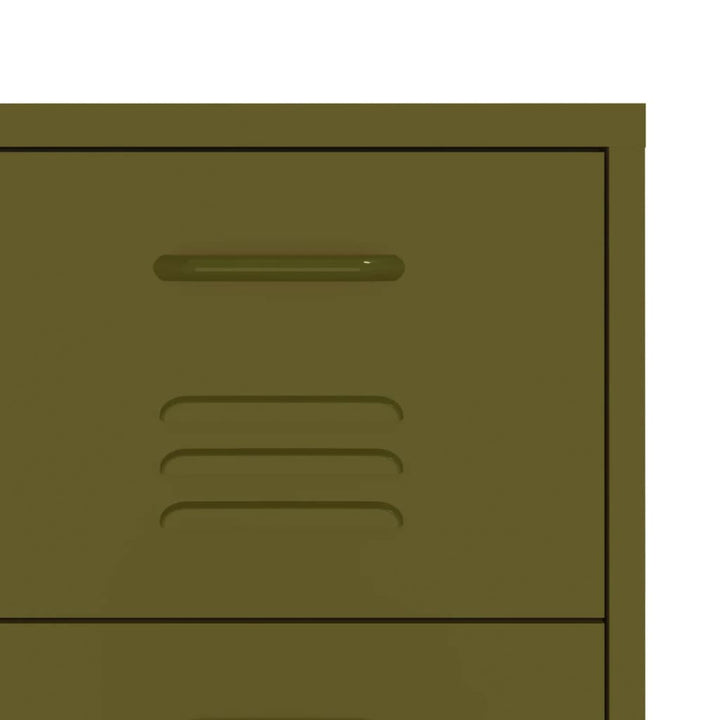 Drawer Cabinet Olive Green 80x35x101.5 cm Steel-vidaXL-Yes Bebe