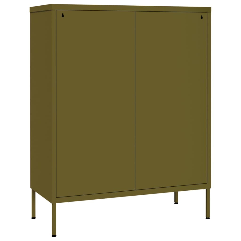 Drawer Cabinet Olive Green 80x35x101.5 cm Steel-vidaXL-Yes Bebe