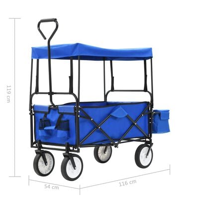 Folding Hand Trolley with Canopy-Trolleys-vidaXL-Yes Bebe