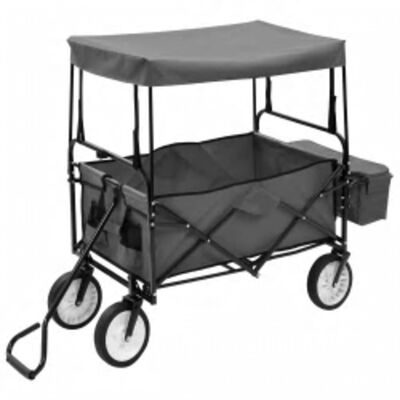 Folding Hand Trolley with Canopy-Trolleys-vidaXL-Yes Bebe