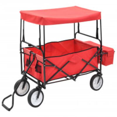 Folding Hand Trolley with Canopy-Trolleys-vidaXL-Yes Bebe